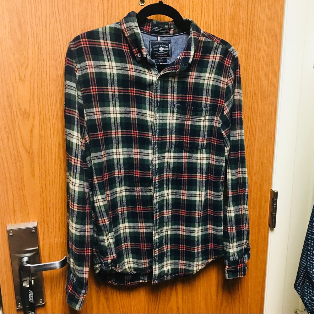 Denim and flower flannel